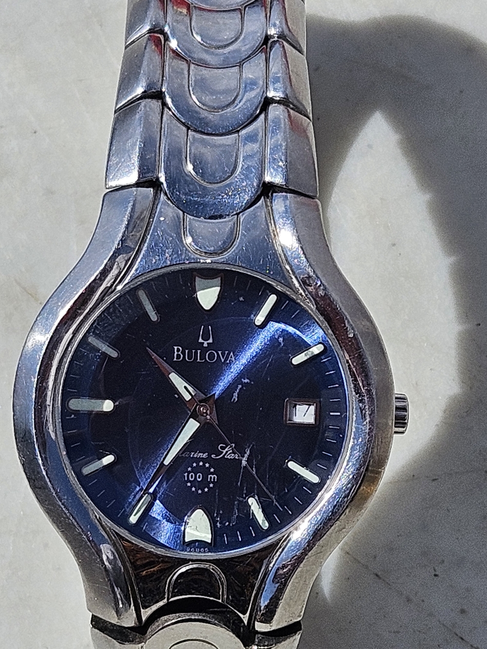 Bulova Blue Dial Stainless Steel Watch